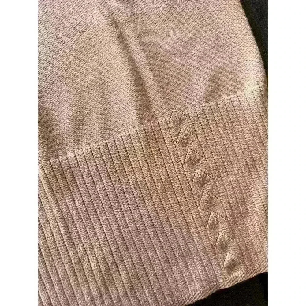 Villager Liz Claiborne Knit Tank Size Large Ribbed Sleeveless Peach - Picture 3 of 10
